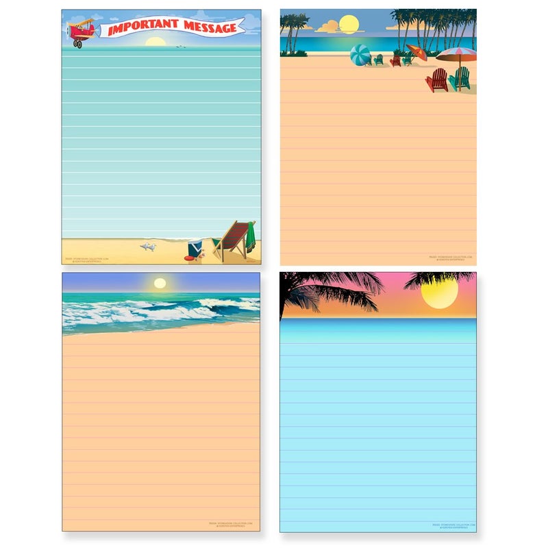 Stonehouse Collection Beach Note Pad Pack - 8 Assorted Beach & Ocean Theme Pads - Great Gift - Image 2